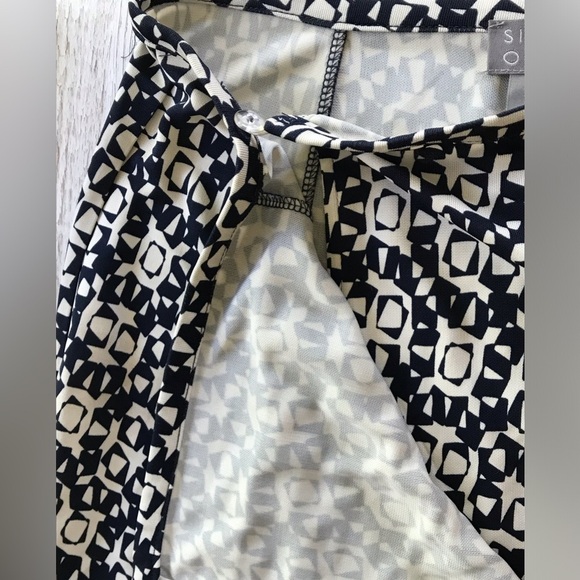 Sigrid Olsen Vintage Wrap Skirt Navy / Cream Geometric Print size M - Picture 9 of 12
